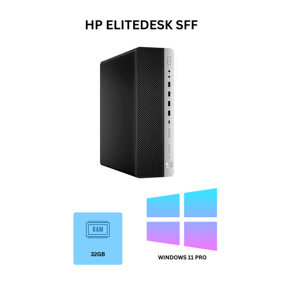 Restored HP EliteDesk 800 G3 SFF Desktop Computer Core i5 32GB Ram 512GB SSD Wi-Fi Windows 11 Pro (Refurbished)
