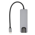 thumbnail image 4 of Adaptador multipuerto de base USB C de alta velocidad gris plateado de aleación de aluminio 5 en 1 tipo C para dispositivo tipo C, 4 of 12