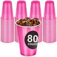 thumbnail image 2 of DecorRack 80 Party Cups, 16 fl oz -BPA Free- Plastic Soda Cups, Pink (Pack of 80), 2 of 6