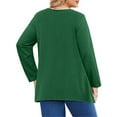 thumbnail image 5 of WellSize Plus Size Women Tunic Tops Casual Crew Neck Long Sleeve Blouses Dressy Pleated Fall Shirts, 5 of 9