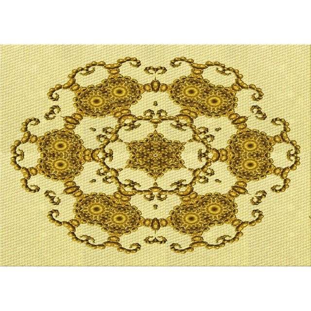 Ahgly Company Machine Washable Indoor Rectangle Transitional Dark Golden Rod Brown Area Rugs, 2' x 3'