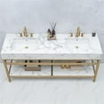 thumbnail image 5 of Ecija 72" Double Brushed Gold Metal Bath Vanity with Pandora White Composite Top, 5 of 15