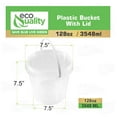thumbnail image 3 of 1 Gallon (128 oz) Clear Plastic Bucket with Lid and Handle (3 Pack), Ice Cream Tub with Lids - Food Grade zer and Microwave Safe Food Storage Containers, Round Plastic Pail Container, BPA, 3 of 7