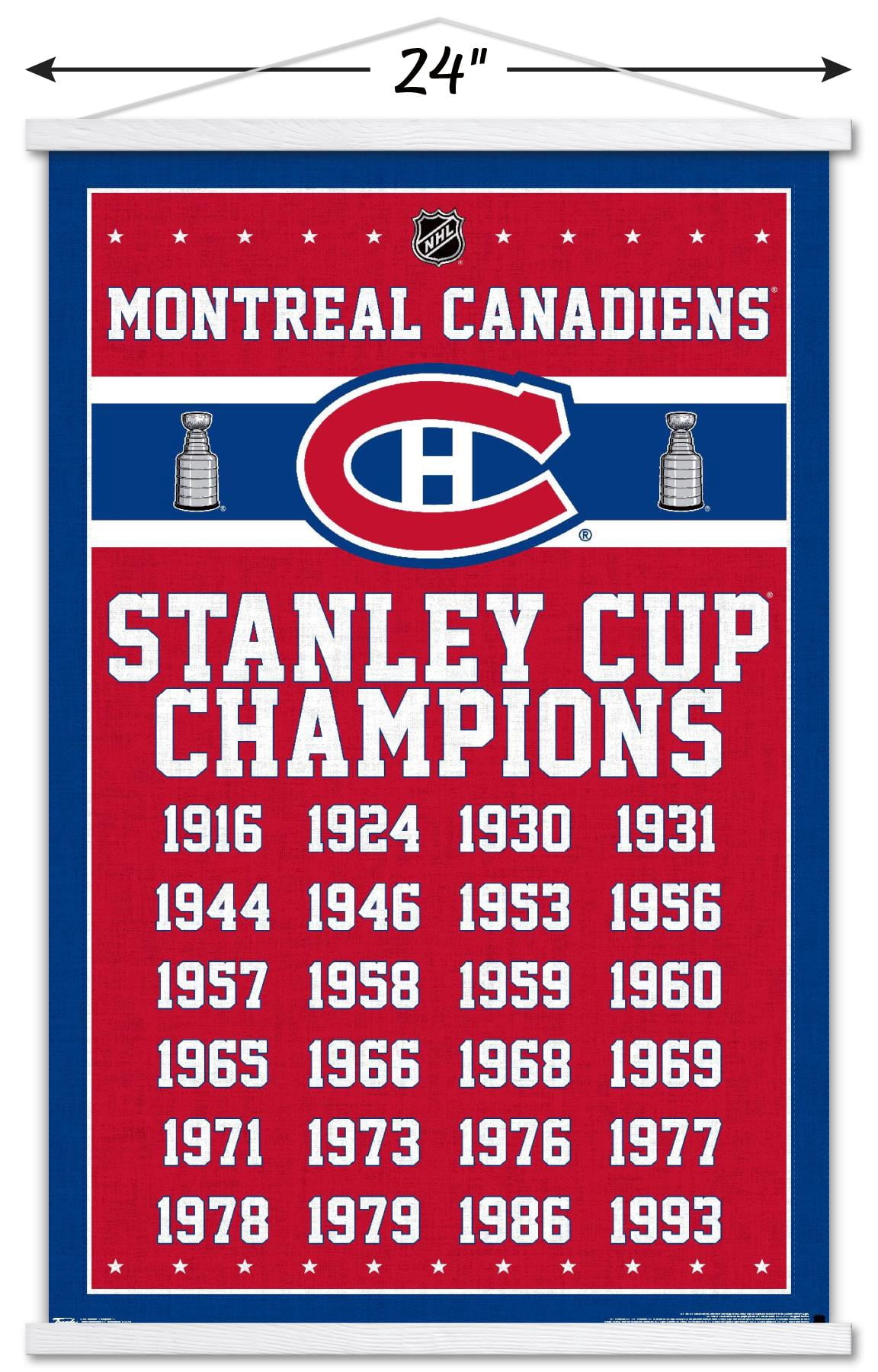 NHL Montreal Canadiens Champions 13 Wall Poster with Magnetic Frame, 22.375" x 34"