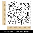 thumbnail image 2 of Graduation Caps Repeating Pattern Square Rubber Stamp Stamping Scrapbooking Crafting - Small 1.25in, 2 of 7