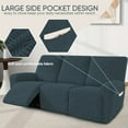 thumbnail image 2 of Lavish Cover Stretch Recliner Sofa Cover, Non-Slip Slipcovers for Recliner Sofa, Washable Furniture Protector with Pocket & Elastic Bottom for Kids Pets, 3 Seaters, Coffee, 2 of 8