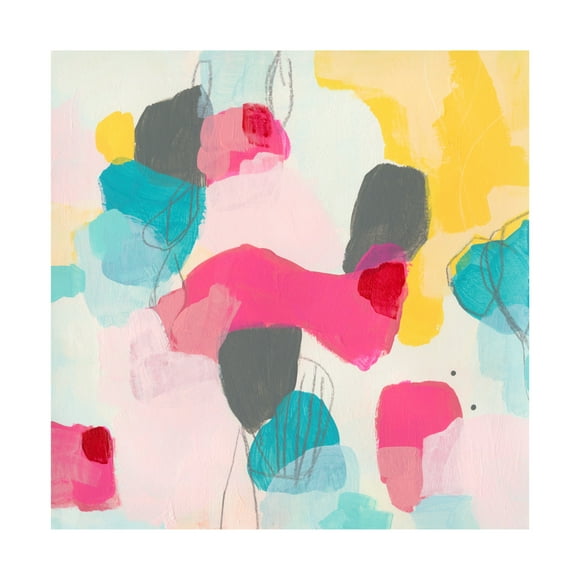 Canvas Wall Art - June Erica Vess 'Linear Reaction II' Wall Art for Living Room, Bedroom, or Office Décor by Trademark Fine Art - 14 x 14 Inches