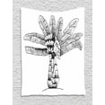 thumbnail image 1 of Banana Leaf Tapestry, Sketch Art Image of Ensete Banana Plant with Modern Monochrome Design, Wall Hanging for Bedroom Living Room Dorm Decor, 60W X 80L Inches, Black and White, by Ambesonne, 1 of 2