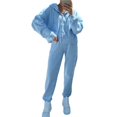 thumbnail image 1 of Conjunto de Chándal de 2 Piezas para Mujer, Sudadera de Larga con Cremallera y Pantalones de Chándal de Pierna , Conjuntos de Estar por Casa, Otoño Azul XL, 1 of 7