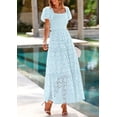 thumbnail image 4 of Vestido de verano PRETTYGARDEN 2025 con ojales y cuello cuadrado y manga abullonada, 4 of 9