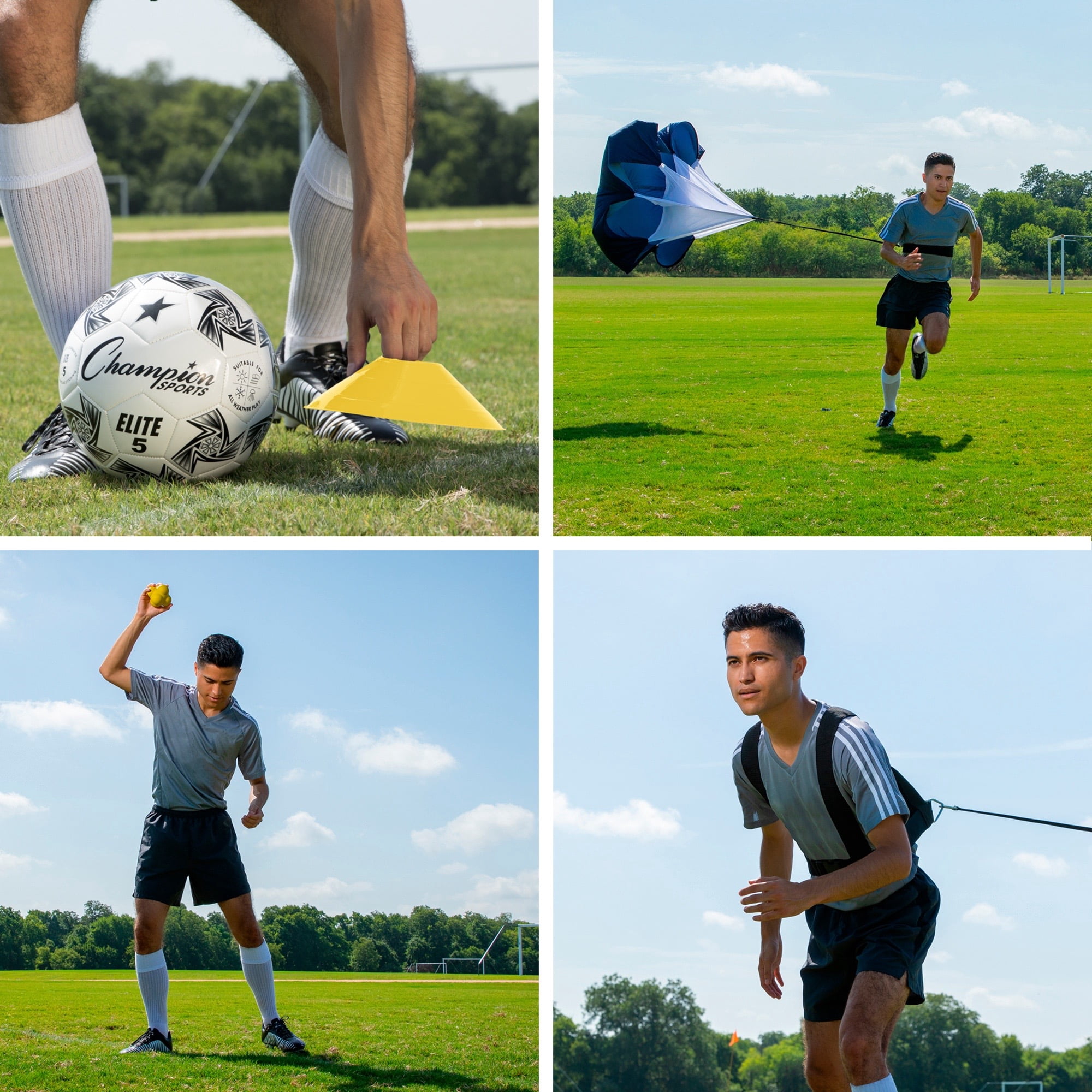 Champion Sports Speed Agility Training Kit with Bag - 15 Pieces
