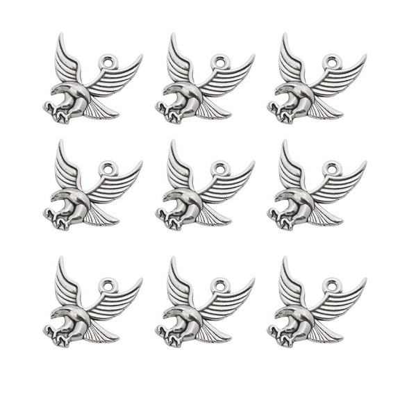 LEORX 20pcs Eagle Pendant Charms Jewelry Making for Necklace Bracelet Accessories in Silver