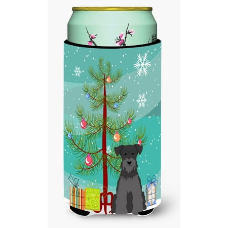 

Carolines Treasures BB4176TBC Merry Christmas Tree Miniature Schanuzer Black Tall Boy Beverage Insulator Hugger Tall