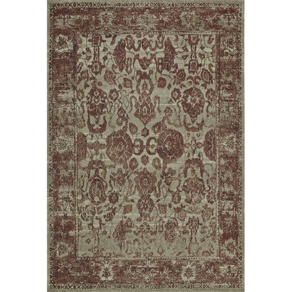 Dalyn Geneva Area Rug GV702 Gv702 Paprika Paprika Floral Circles 3' 3" x 5' 1" Rectangle