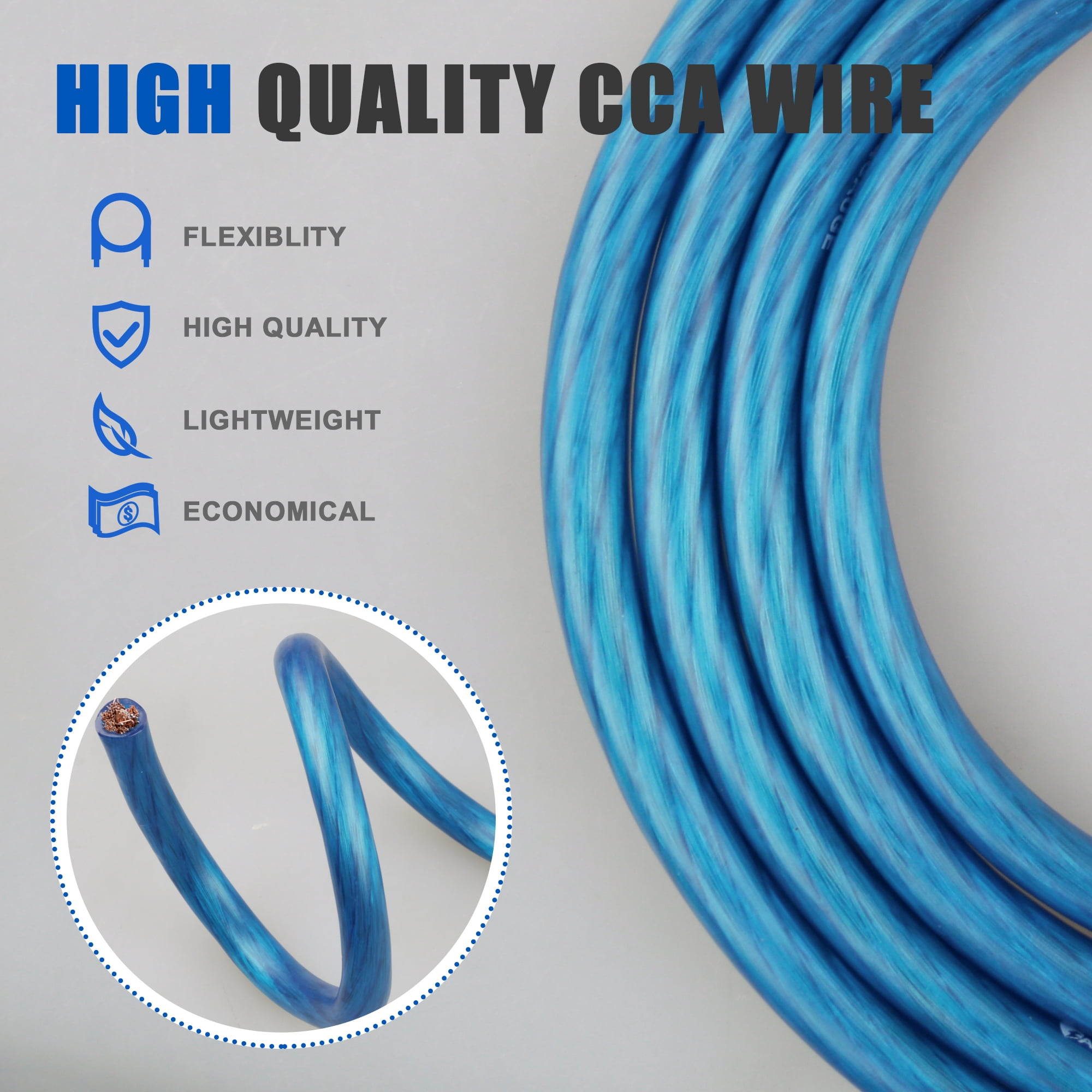 AWELTEC 8 Gauge 25 ft Red CCA Electrical Wire for Battery Cable, Car Audio, Amp Wiring, Generator, Automotive, RV