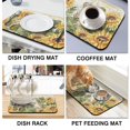 thumbnail image 4 of 2 Pack Washable Rubber Sunflower Cute Floral Dish Drying Mats for Kitchen Counter Home Large Coffee Bar Pad Accessories and Decor for Utensils Stemware (2pcs 18''x24''+19.5''x12''), 4 of 6