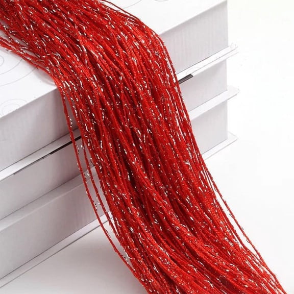 1x2 m Door String Curtain, Beaded Curtains for Doorway, Tassels Beads Hanging Fringe, Room Divider Window Hallway Entrance Wall Closet Bedroom Privacy Decor (1 Panel, Red)