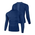 thumbnail image 2 of hoksml Men's Raglan Long Sleeve Compression Shirt, Crew Neck Back Mesh Panel Slim Cut Quick Dry Athletic Base Layer in Solid Colors, 2 of 8