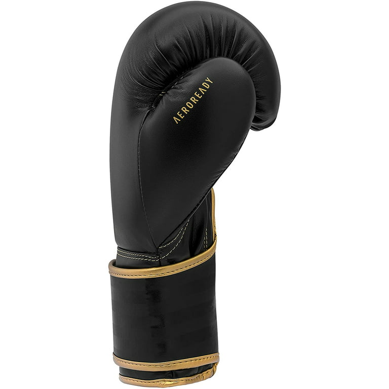 Adidas Hybrid for pair Gloves, Kids Black/Gold, Gloves - Boxing Sparring and Training 80 - Kickboxing Gloves oz 6 - Women Men, set for