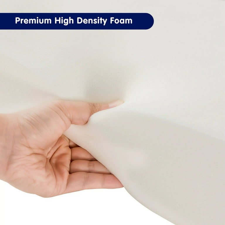 Foamy Foam High Density 4 inch Thick, 18 inch Wide, 18 inch Long Upholstery Foam, Cushion Replacement