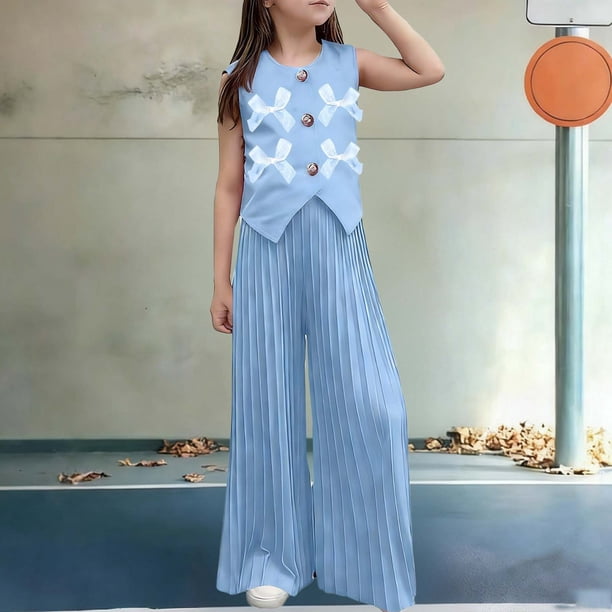 Conjuntos de blusas de cuello redondo para niños, de verano, de color liso, cómodas, de manga corta y cuello redondo, de poliéster.