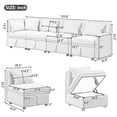 thumbnail image 6 of EUROCO 122.8" Oversized  Chenille  Fabric Sectional Sofa with Storage ,4 Seater Modular Minimalist Sofa Free Combination with 5 Pillows for Living Room, Office, Apartment, Small Space,Gray, 6 of 12