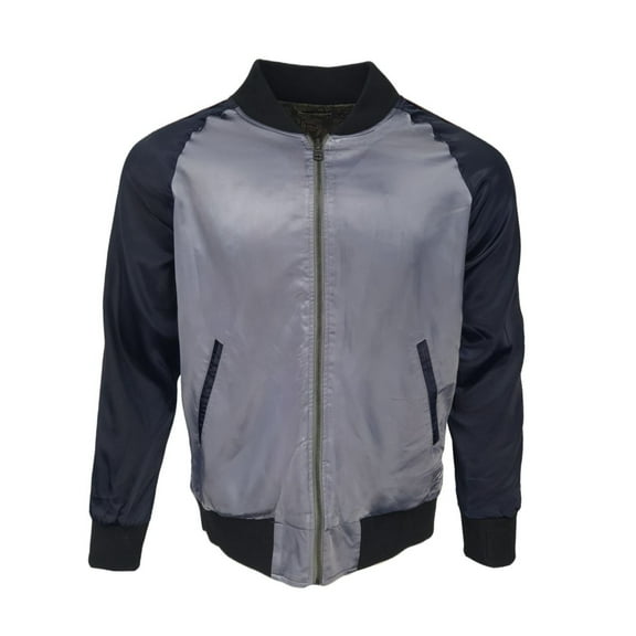 DESCENDANT OF THIEVES Men's Reversible Bomber Jacket, Blue, Large