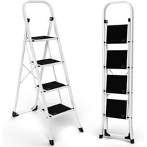 LYYHTY 4 Step Ladder with Convenient Handgrip Anti-Slip Sturdy and Wide Pedal 330lbs