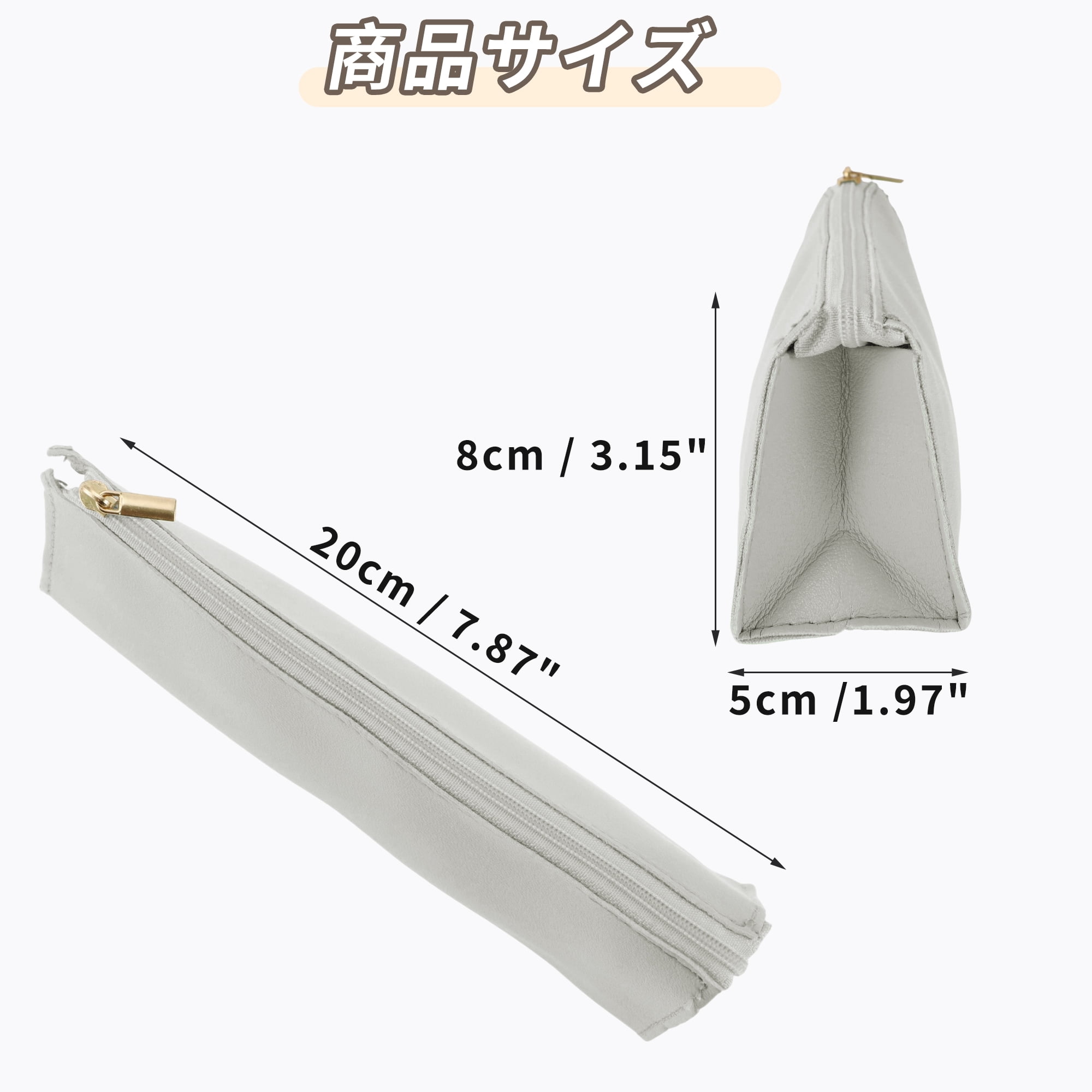Unique Bargains Triangle Pencil Pouch Portable Stationery Bag Gray