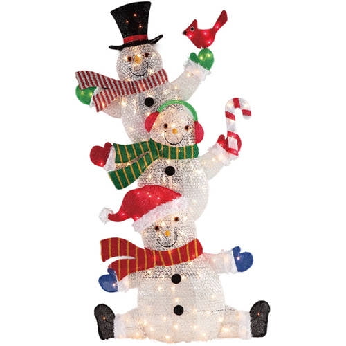 Holiday Time Light Up Stacking Snowmen