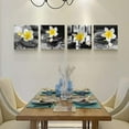 thumbnail image 5 of -Black and White Wall Art Yellow Gray Bathroom Decorations Stone Zen Canvas Prints Spa Paintings Frangipani Flowers Pictures Meditation Artwork for Bedroom Kitchen Living Room Decor Framed, 5 of 6