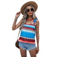 thumbnail image 4 of ABPHQTO Camiseta sin mangas informal con rayas de colores geométricos aztecas para mujer, 4 of 5