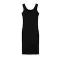 thumbnail image 5 of Lovzfmll Versatile Solid Spaghetti Strap Vacation Sundress for Women Maxi Crew Neck Sleeveless Relaxed Fit Black, 2XL, 5 of 5