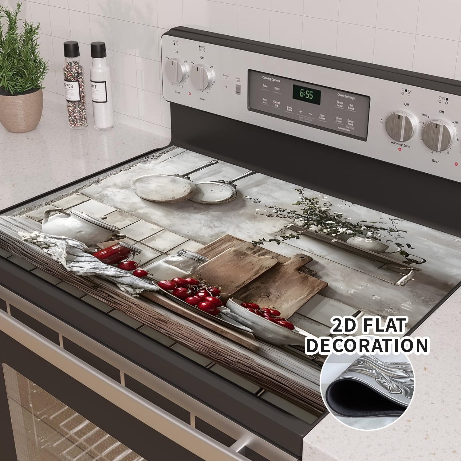 Heat-Resistant Glass Stove Top Cover– 28.5x20.5 Inch Electric Stove Protector, Scratch-Resistant, Expands Counter Space, Stylish Kitchen Decor