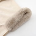 thumbnail image 6 of Umfun Women's Faux Fur Trim Cape Wrap Winter Mid-Length Velvet Warm Shawl Outerwear with Front Toggle Clasp and Soft Cuffs for Casual Holiday Party Daily Wear, 6 of 7