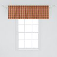 thumbnail image 2 of Ambesonne Rustic Orange Valance Pack of 2, Geometric Tartan Art, 54"X18", Apricot and Burnt Sienna, 2 of 4