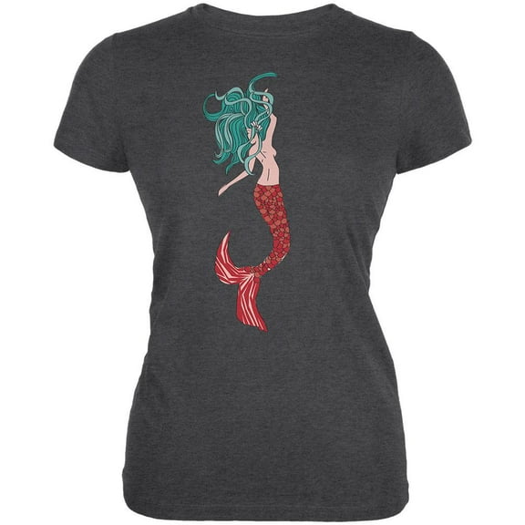 Mermaid Dark Heather Juniors Soft T-Shirt - Small