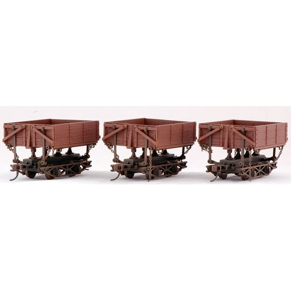 Bachmann-Wood Side-Dump Car 3-Pack - Ready to Run - Spectrum(R) -- Painted, Unle