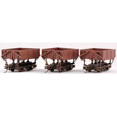 Bachmann-Wood Side-Dump Car 3-Pack - Ready to Run - Spectrum(R) -- Painted, Unle