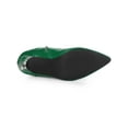 thumbnail image 5 of BLISSFUL STEP Women's Pointed Toe Stiletto Clear Heels Ankle Boots Green 7, 5 of 7