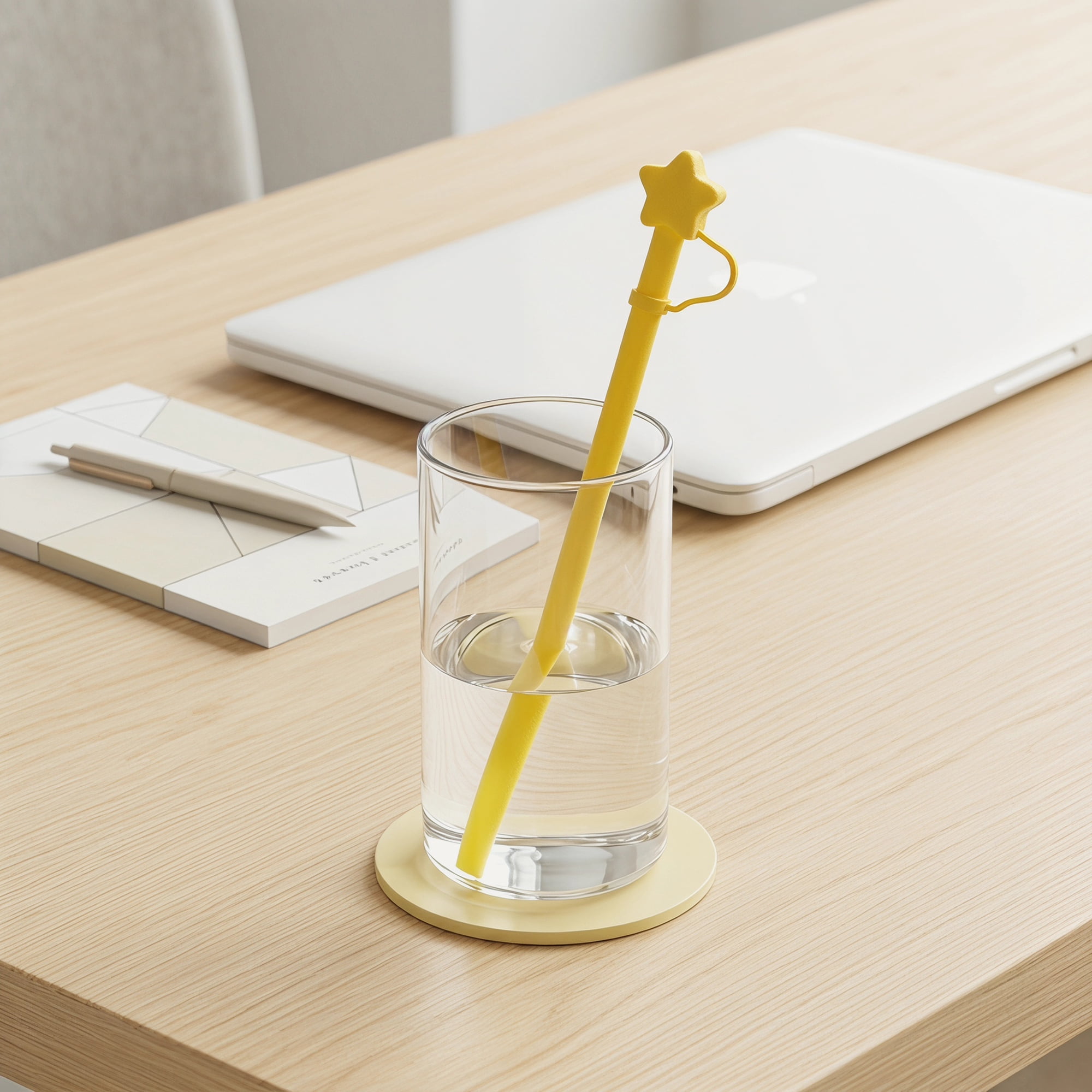 Unique Bargains 6Pcs Reusable Silicone Straws Drinking Straws Yellow