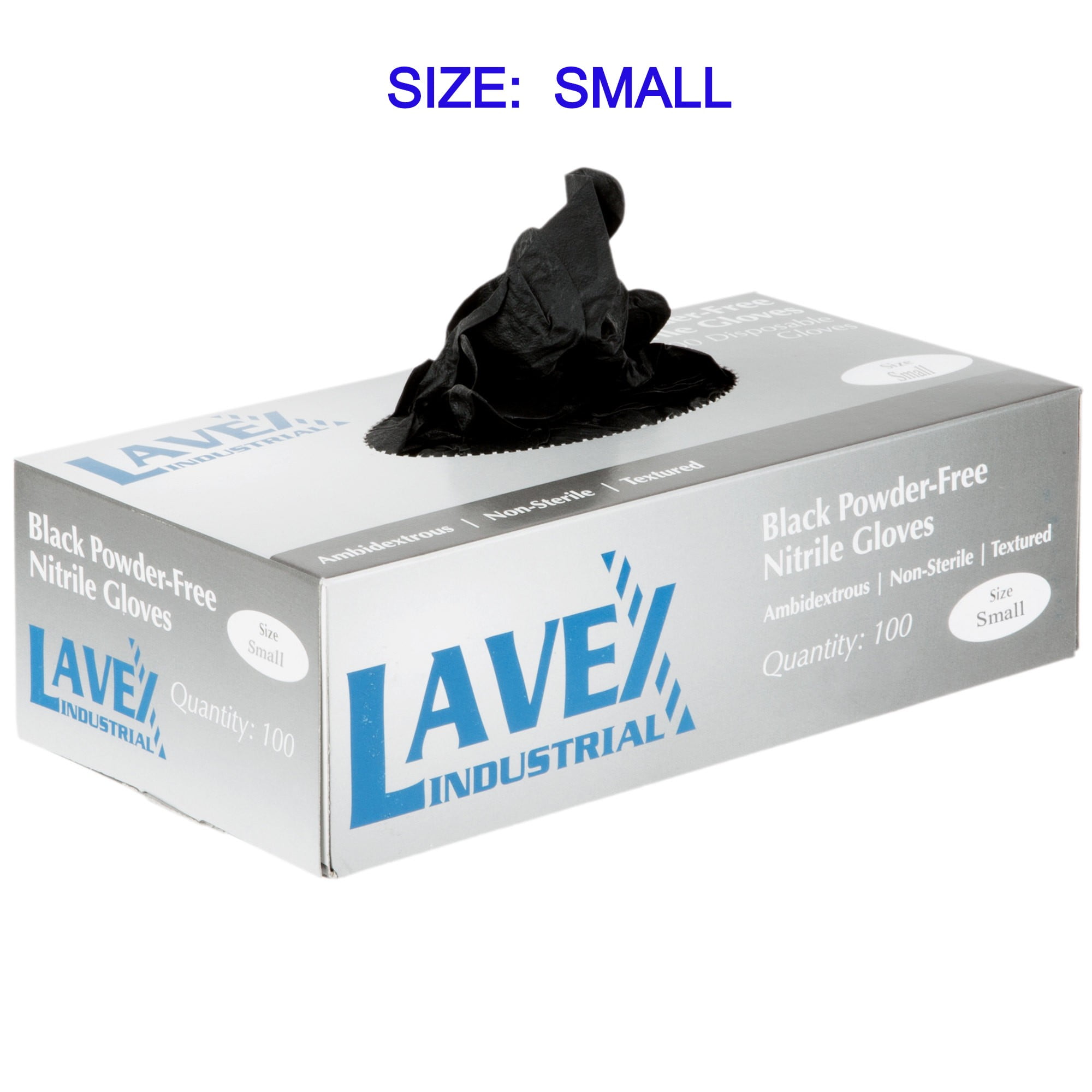 100 Pcs Disposable Gloves - Industrial Nitrile 5 Mil Thick Powder Free Heavy Duty SMALL SIZE