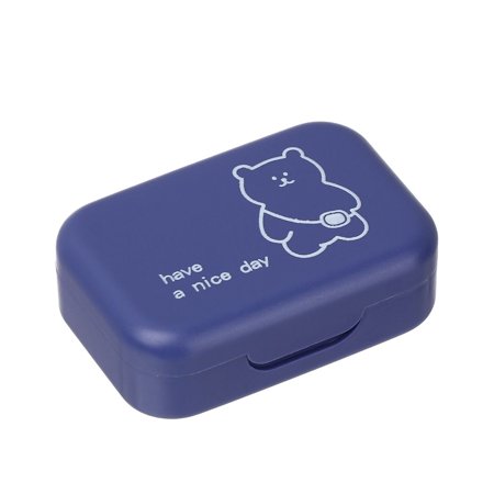 Easy Carry Container Travel Portable Contact Lens Case Contact Lenses Box Colored Lenses Container Box Cartoon Backpack Small Bear BLUE