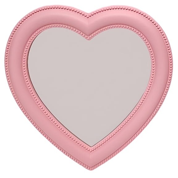 ACDANC Heart Magnetic Locker Mirror Girls 6.9*7.3"Real Glass School Locker Accessories Makeup Bathroom Fridge Office Cabinet Gym Locker Accessories for Girls,Pink