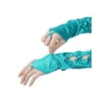 thumbnail image 4 of INSPIRE CHIC Women's Fingerless Gloves Satin Arm Warmers Hollow Out Bow Beads with Finger Loop Turquoise Blue One Size, 4 of 6