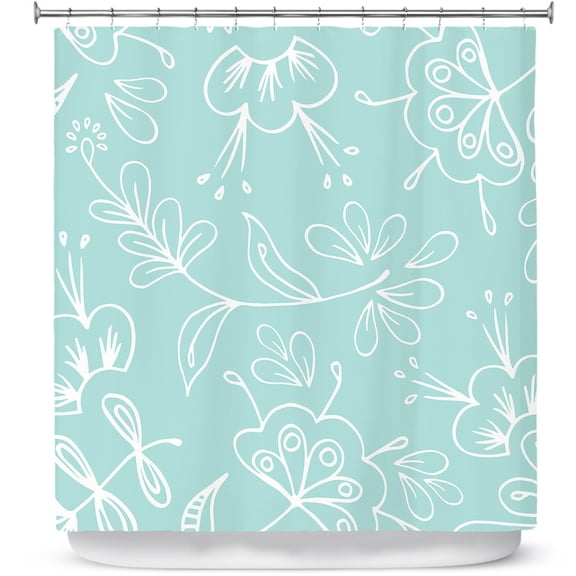 Shower Curtains 70" x 84" from DiaNoche Designs by Zara Martina - Blue Flora Mix