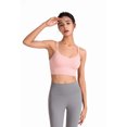 thumbnail image 5 of Womens Sports Bras Woman Bras With String Quick Dry Shockproof Running Fitness Large Size Underwear Bras for Women No Underwire Pink 2XL, 5 of 8