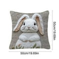 thumbnail image 4 of Gray Rabbit Throw Pillow Cover Animal Farm Fluffy Hare Mammals Wildlife Cozy Square Cushion Case for Men Women Bo-ys Girls Room Home Decor Cotton Linen 18x18 Inch, 4 of 6