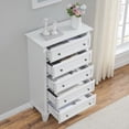 thumbnail image 2 of 5 Drawers Dresser for Bedroom, Modern Drawer Chest, Wood Organizer Drawer Cabinet for Bedroom, Living Room, Hallway, Entryway, White, 2 of 7
