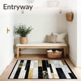 thumbnail image 3 of ODIKA 4'x6' Machine Washable Non-Slip Area Rug, Golden Strata Black Gold Layered Rock Design High Traffic Rug, Black, 83167, 3 of 7